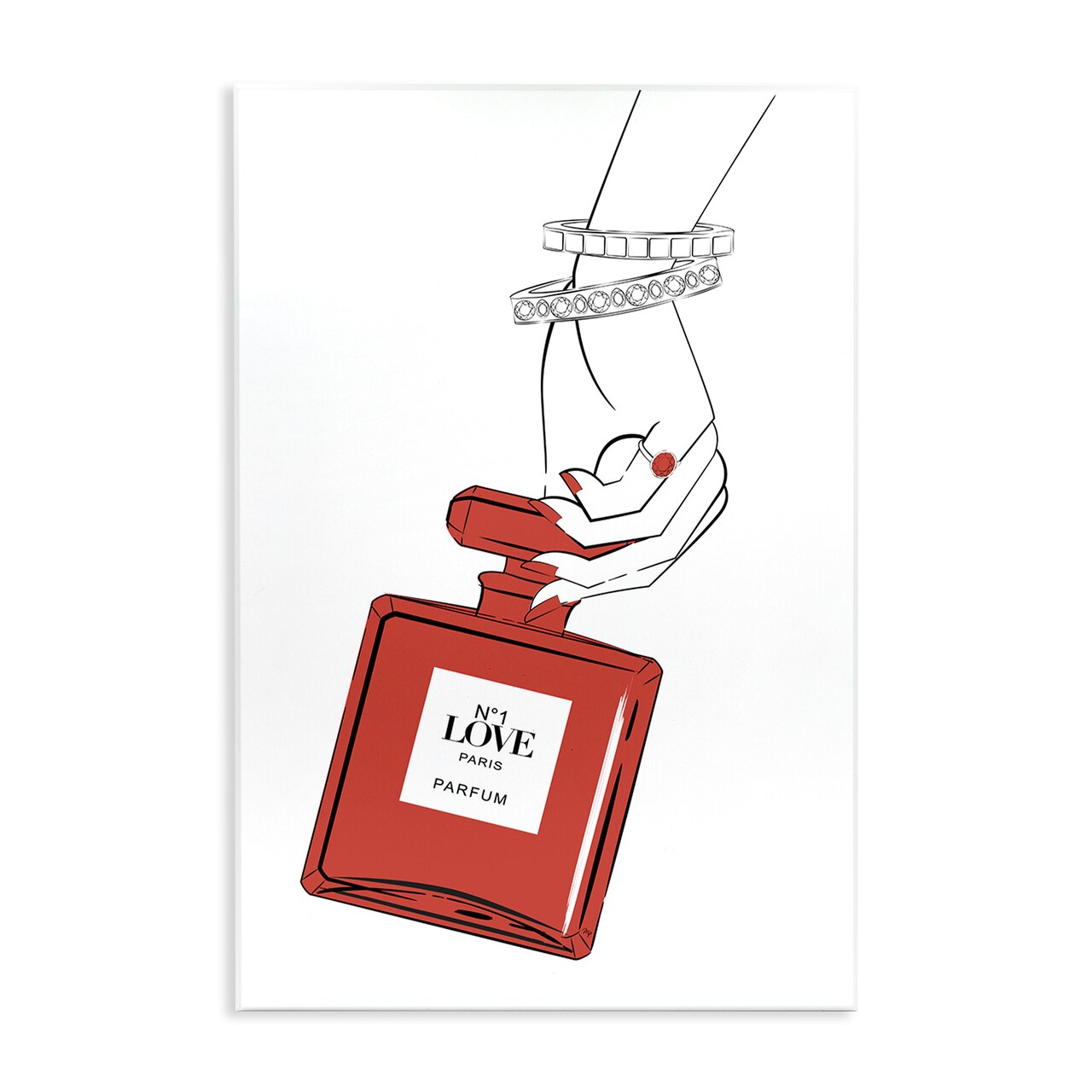 Stupell Industries Red Perfume In Hand Wall Plaque, design by Martina Pavlova
